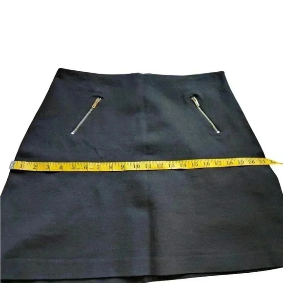 Simons Contemporaine Mini Skirt Black A-line Slanted Zipper Details Women's 10 - Picture 11 of 12